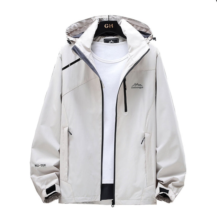 Women Lightweight Water-Repellent Outdoor Jacket with Hood, Chest Zip and Adjustable Cuffs Mune Fashion