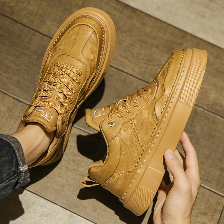 Unisex platform sneaker with embossed upper material and extra high platform sole Mune Fashion