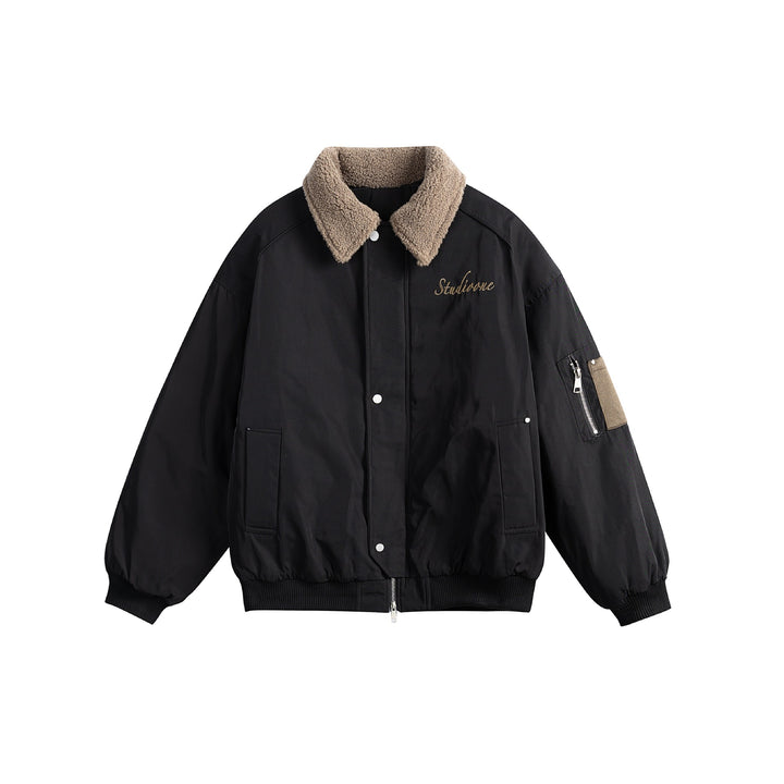 Unisex Padded Bomber Jacket with Teddy Collar and Utility Arm Pocket Mune Fashion