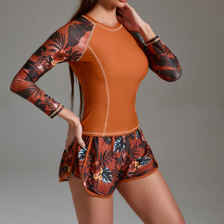 Damen Sportlicher Schwimmanzug mit langen Ärmeln Echo Archiv