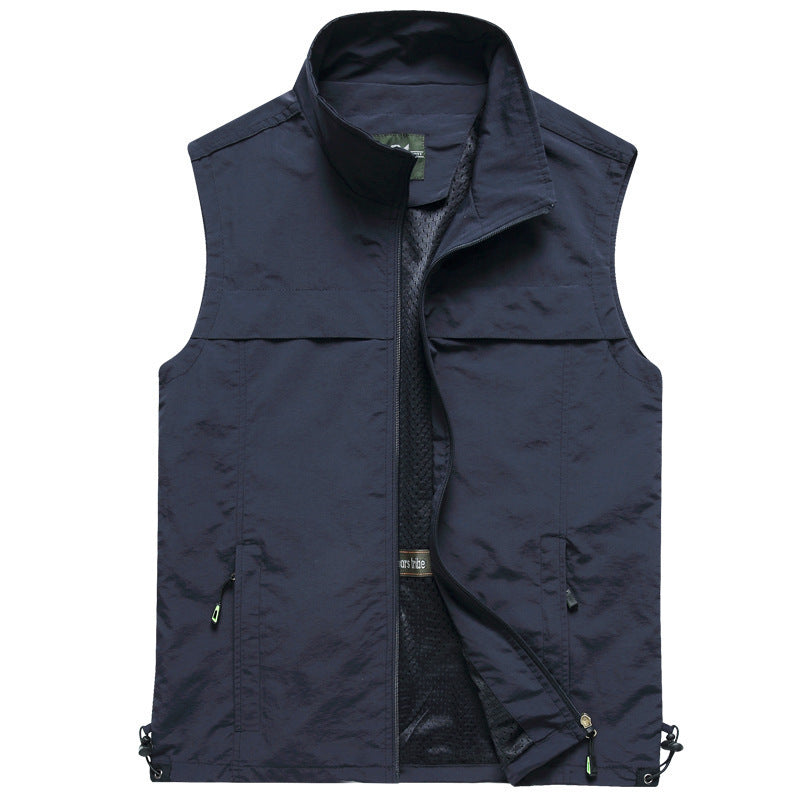 Men's lightweight multifunctional utility vest with mesh lining and adjustable hem Mune Fashion