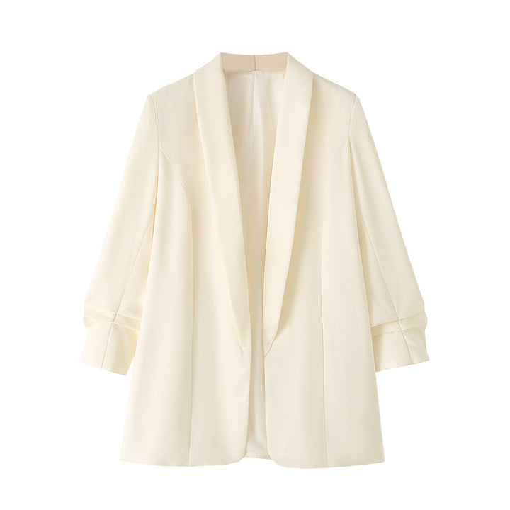 Women's casual oversized blazer with shawl collar, open cut and 3/4 sleeves Mune Fashion