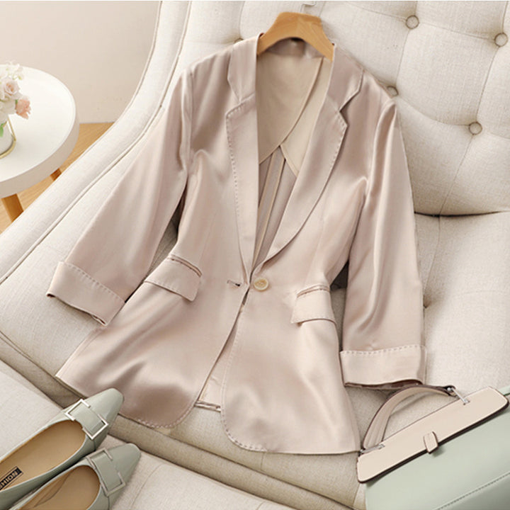 Ladies High Quality Satin Blazer Mune Fashion