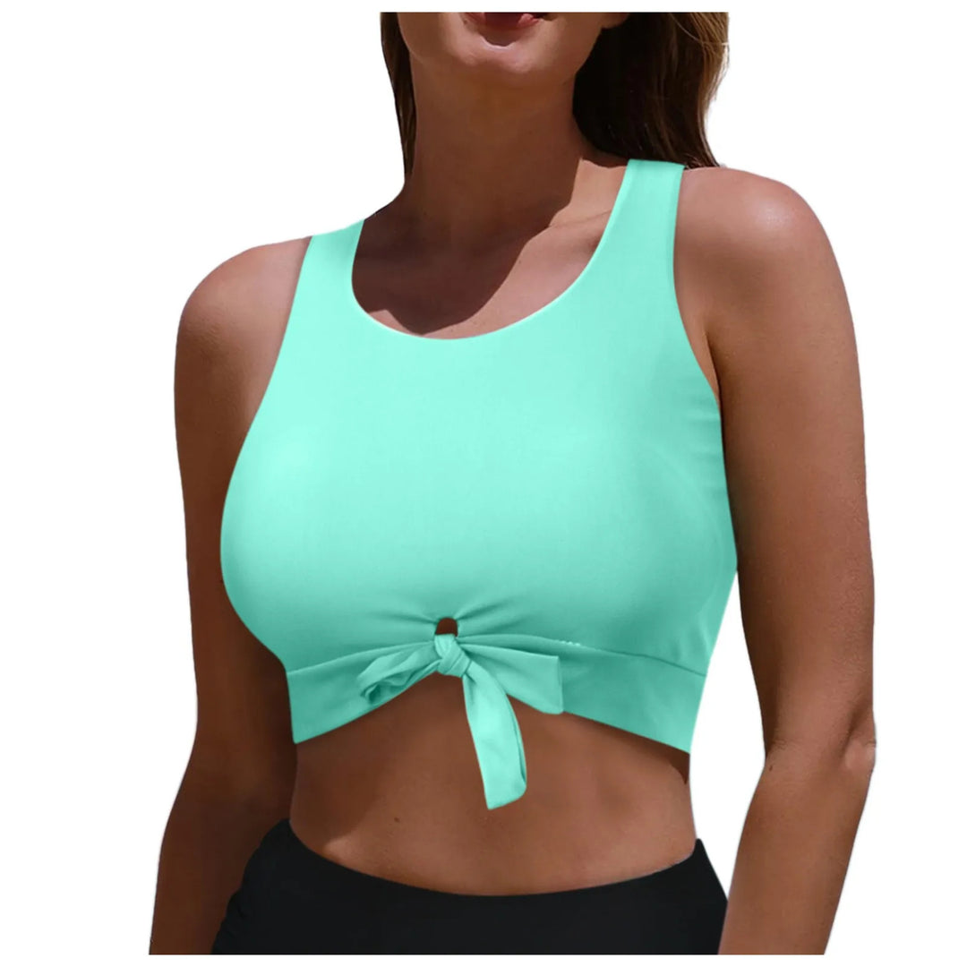 Women's Sporty Crop Top with Loop Tie Mune Fashion