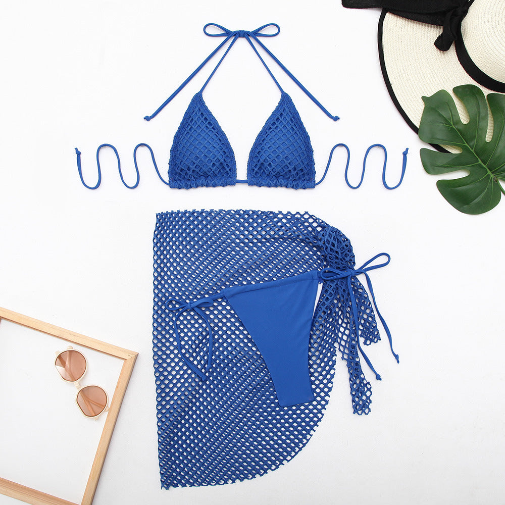 Women's bikini set with innovative mesh design and trendy wrap skirt Mune Fashion