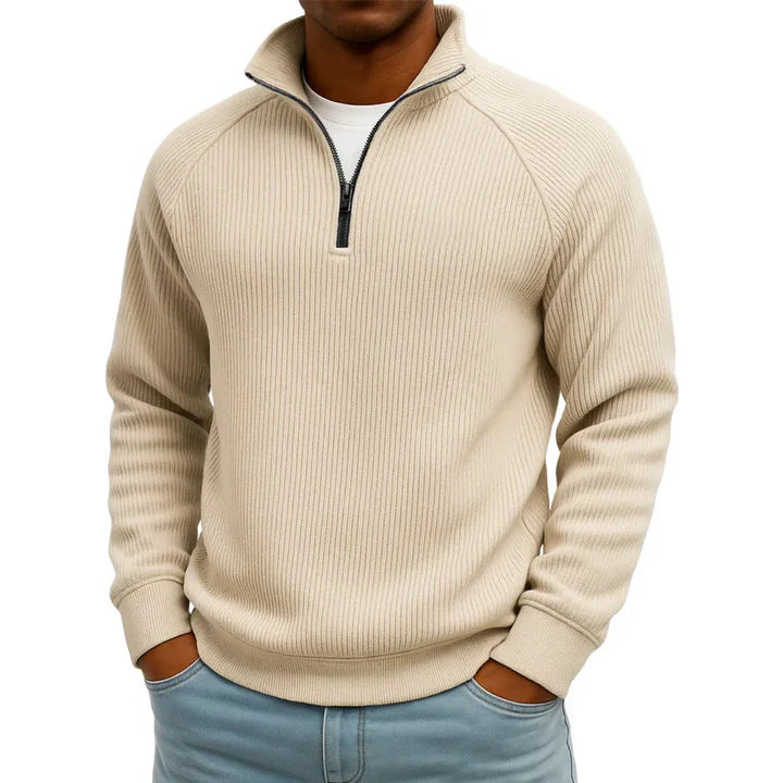 Men's Comfortable Sweater with Stand-up Collar Mune Fashion