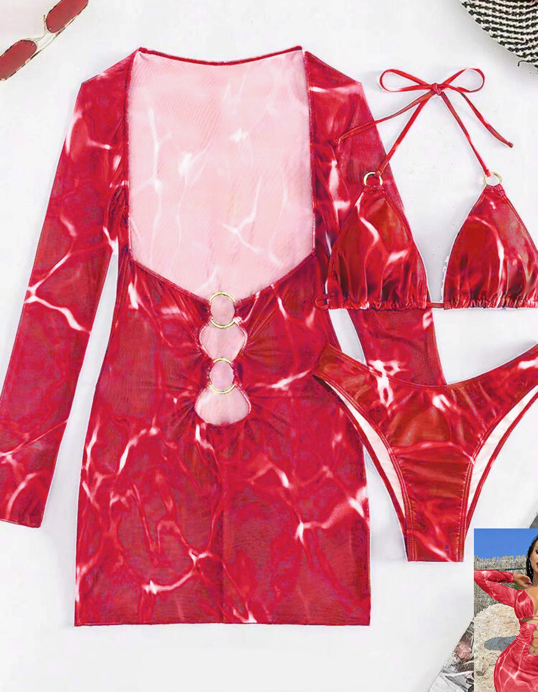 Ladies' swimwear dress with sophisticated cut-out design Mune Fashion