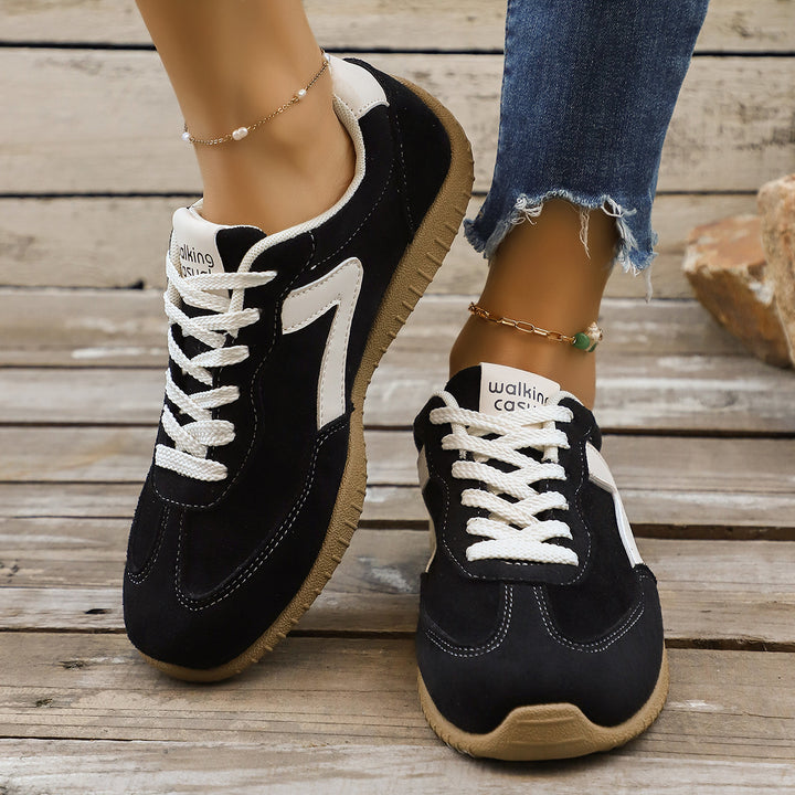 Damen Veloursleder-Optik Casual-Sneaker mit ergonomischer Komfortsohle Mune Fashion