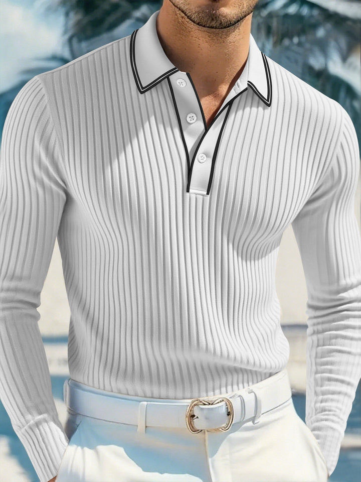 Men's Elegant Long Sleeve Polo Shirt Mune Fashion