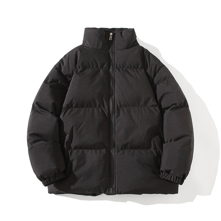 Men's Quilted Oversized Puffer Jacket with High Stand-Up Collar & Elastic Cuffs Mune Fashion