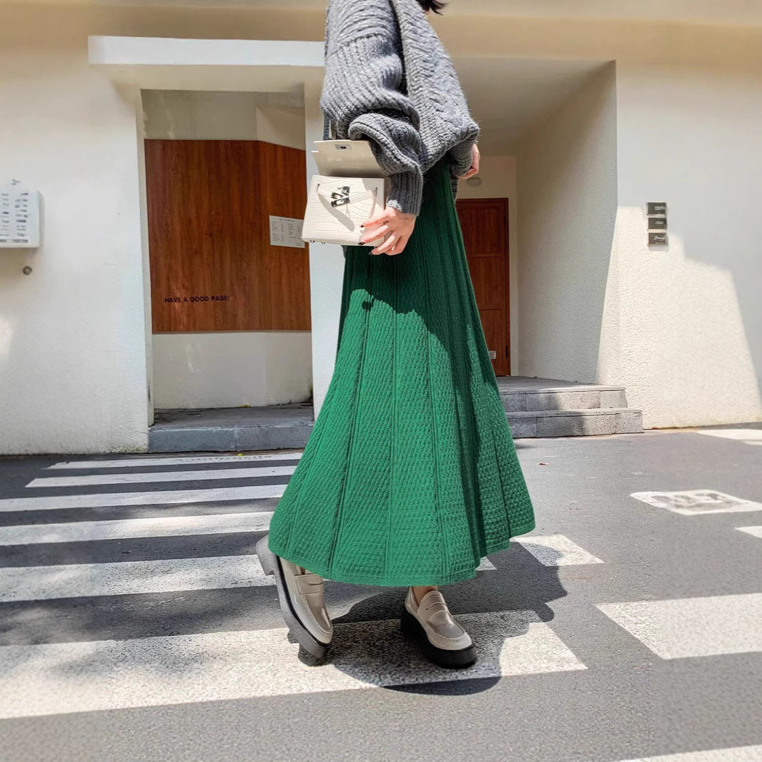 Women's Long Knitted Skirt with Elegant Design Mune Fashion