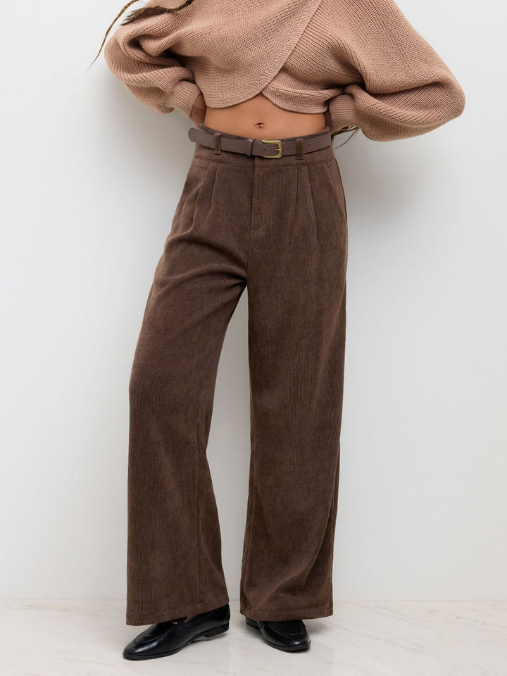 Women's Elegant and Wide Cut Cord Pants Mune Fashion