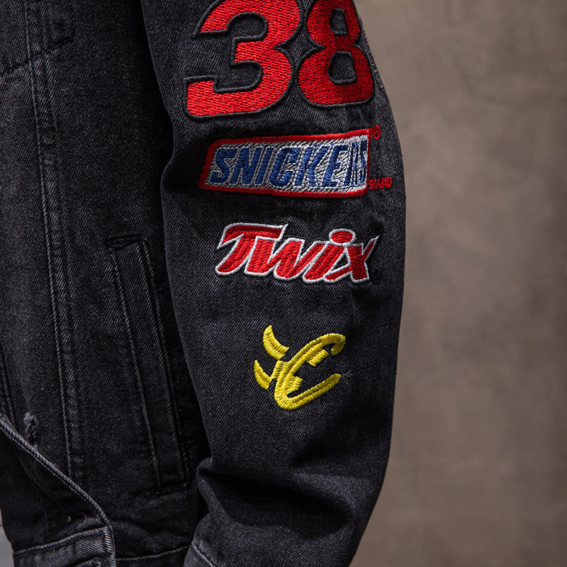 Men's Fashion Denim Jacket with Creative Patches Mune Fashion