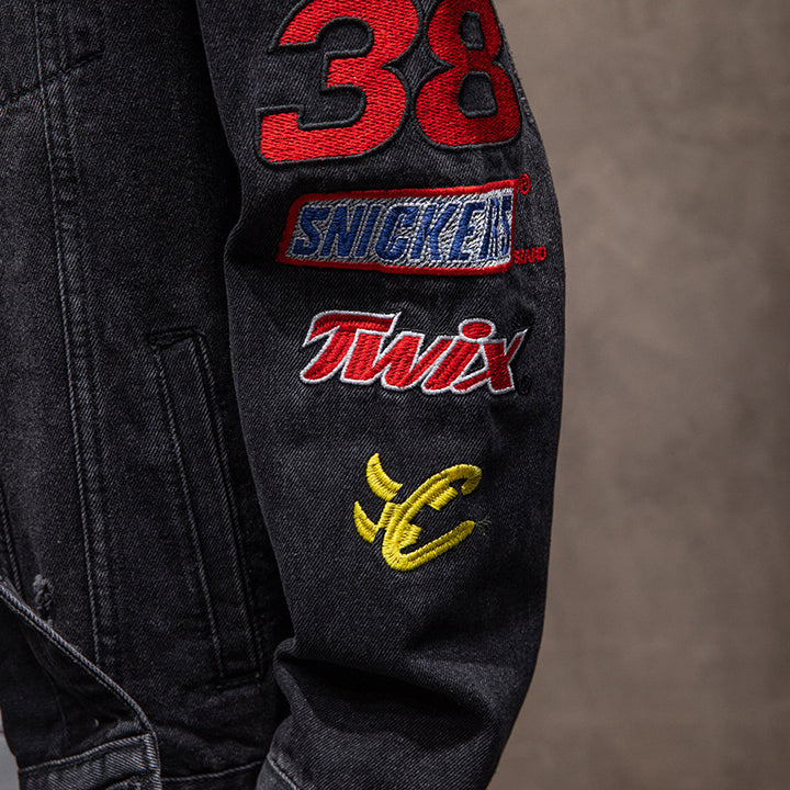 Men's Fashion Denim Jacket with Creative Patches Mune Fashion