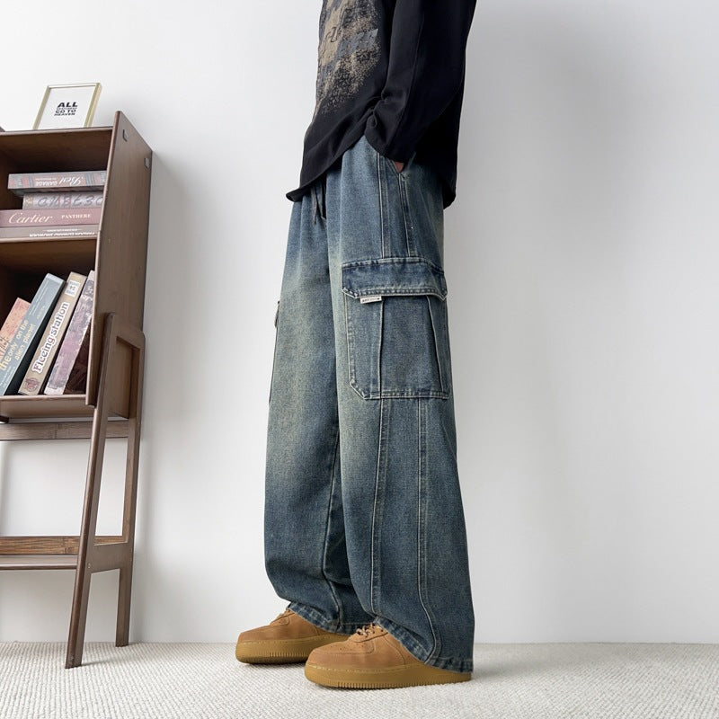 Men's cargo jeans with a loose fit and pockets Mune Fashion