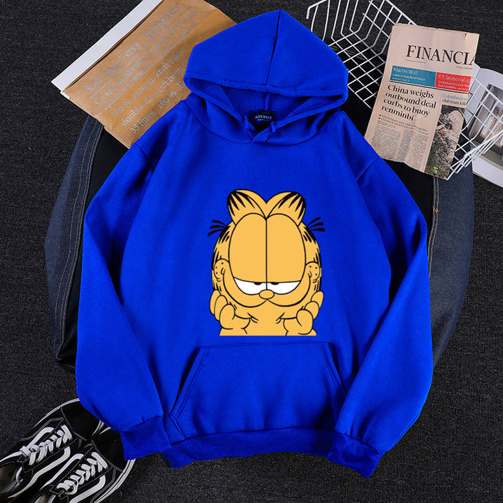 Unisex hooded sweatshirt with large comic face print, soft fleece lining and kangaroo pocket Mune Fashion
