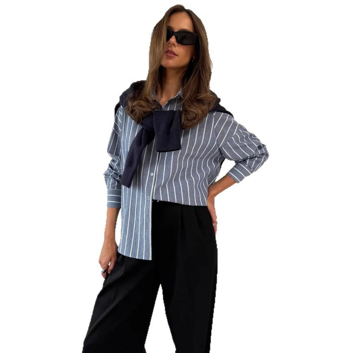 Women's Casual and Airy Striped Shirt Mune Fashion