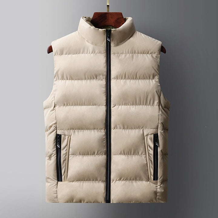 Men's quilted thermal vest with high collar, light insulation & zip pockets Mune Fashion