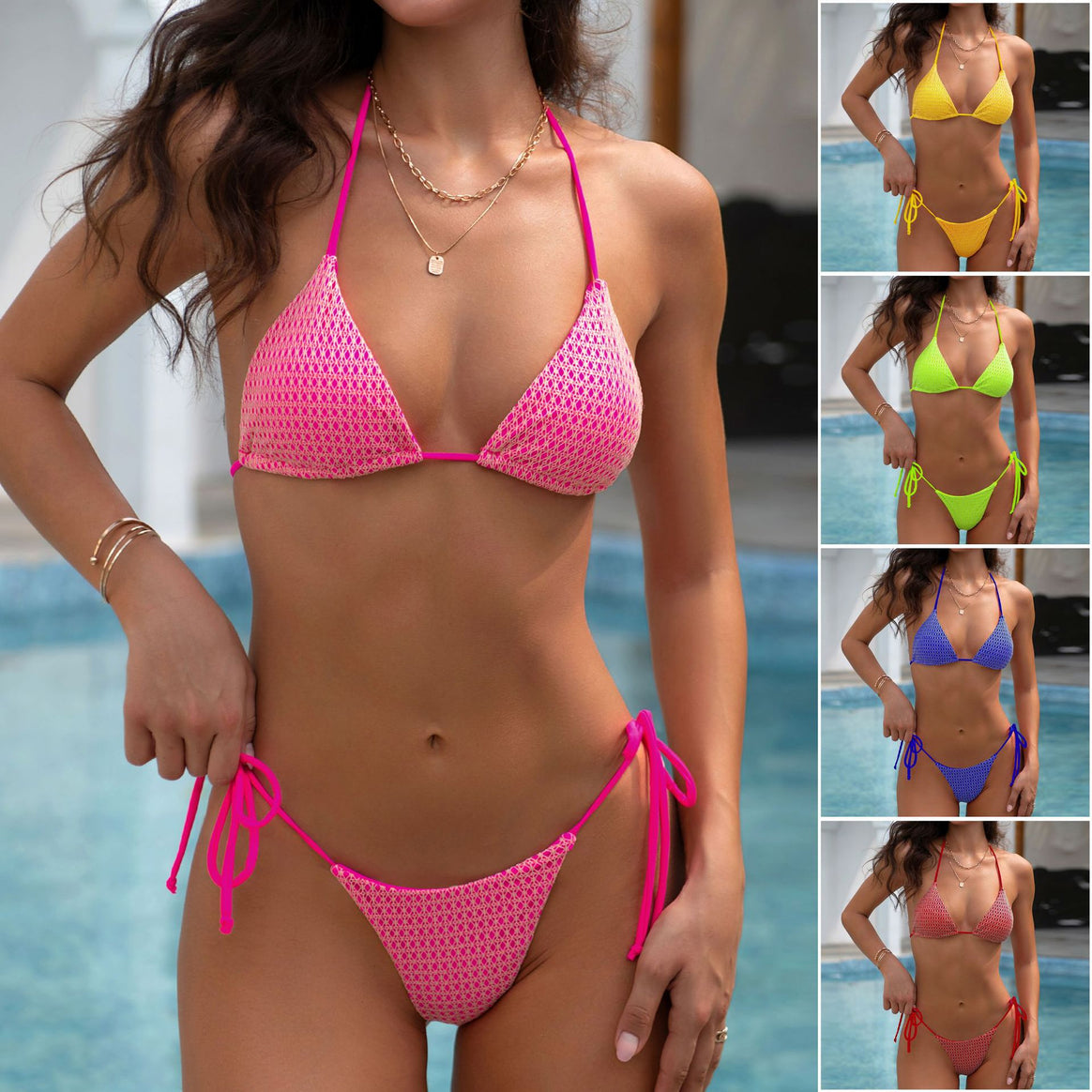 Women's Triangle Bikini with high-quality mesh fabric and adjustable cut Mune Fashion