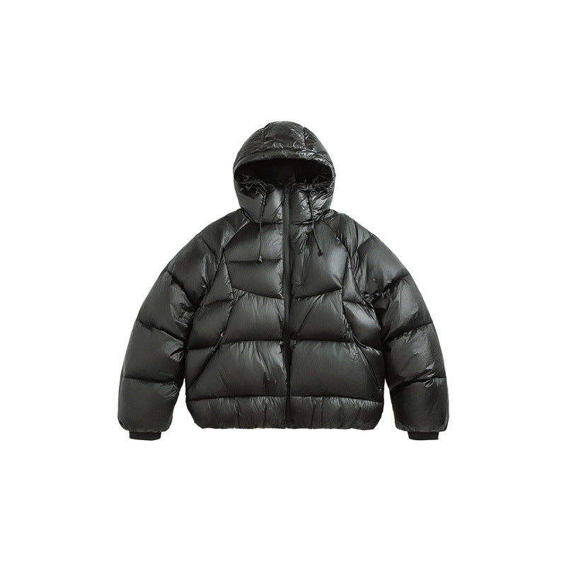Unisex Quilted Down Jacket with Hood and Lightweight Thermal Insulation Mune Fashion