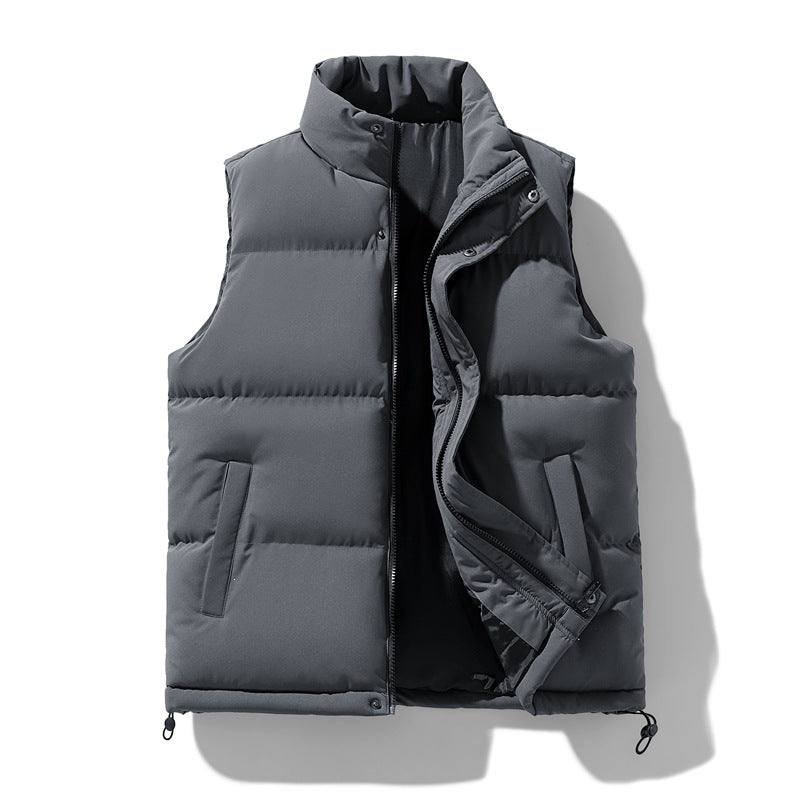 Men's Insulated Outdoor Padded Vest with High Collar, 2-Way Zipper & Concealed Side Pockets Mune Fashion
