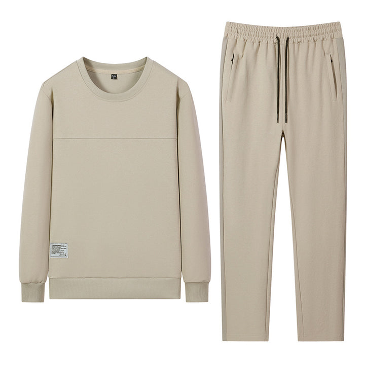 Men's casual training set with zip bomber, round neck sweatshirt, and elastic jogging pants Mune Fashion