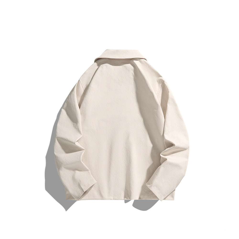 Men's lightweight casual jacket with shirt collar, snap button placket and hidden seam pockets Mune Fashion