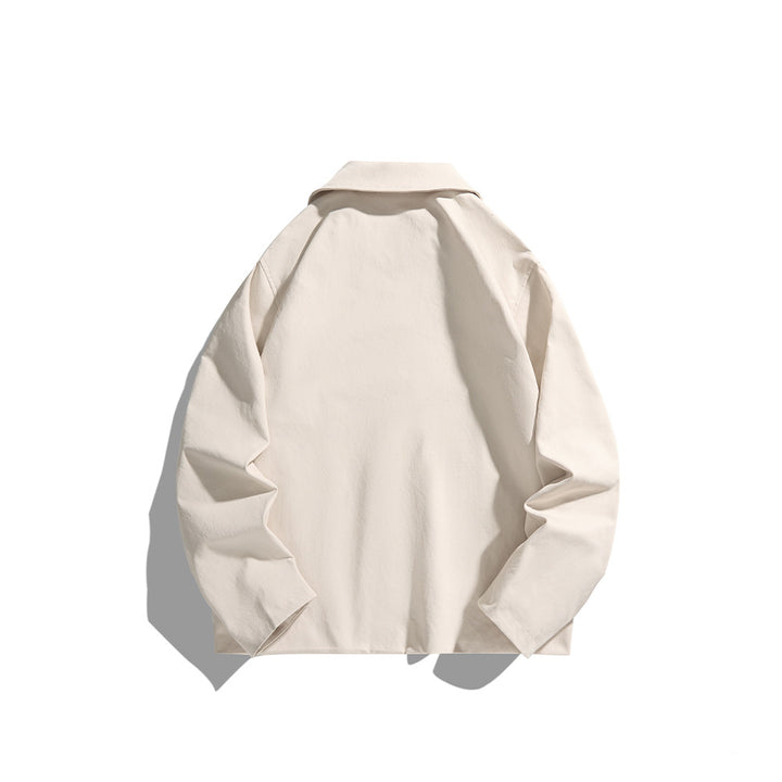 Men's lightweight casual jacket with shirt collar, snap button placket and hidden seam pockets Mune Fashion