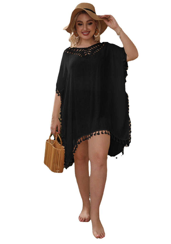 Women airy beach kaftan with decorative tassels Mune Fashion