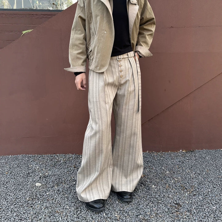Women's High-Waisted Tailored Pants with Wide Leg Mune Fashion