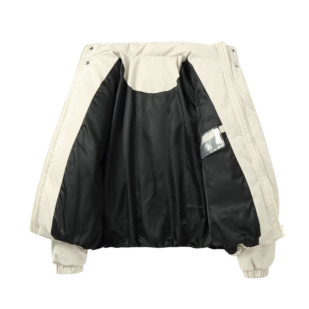 Women Quilted Boxy Bomber with high-collar buckle and diagonal zip pockets Mune Fashion