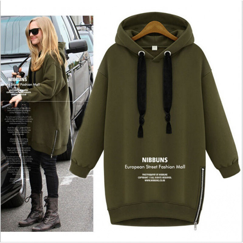 Women Oversize Hoodie with Side Zipper Mune Fashion
