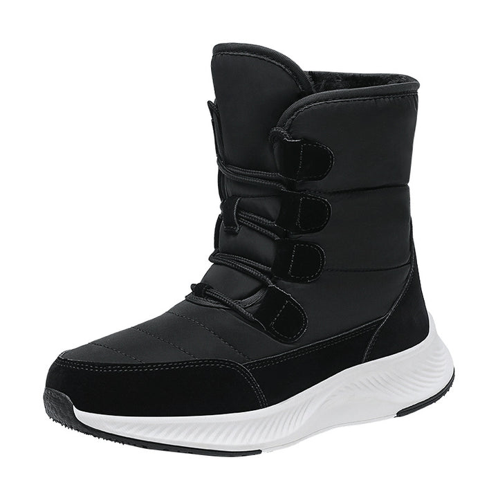 Ladies thermal snow boots with quilted insulation, teddy lining, and grippy profile sole Mune Fashion
