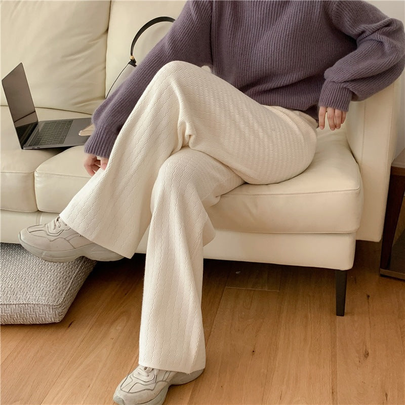 Women's Elegant Wide Knit Pants Mune Fashion
