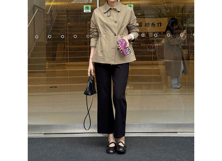 Women Fashionable Short Jacket with High Collar Mune Fashion
