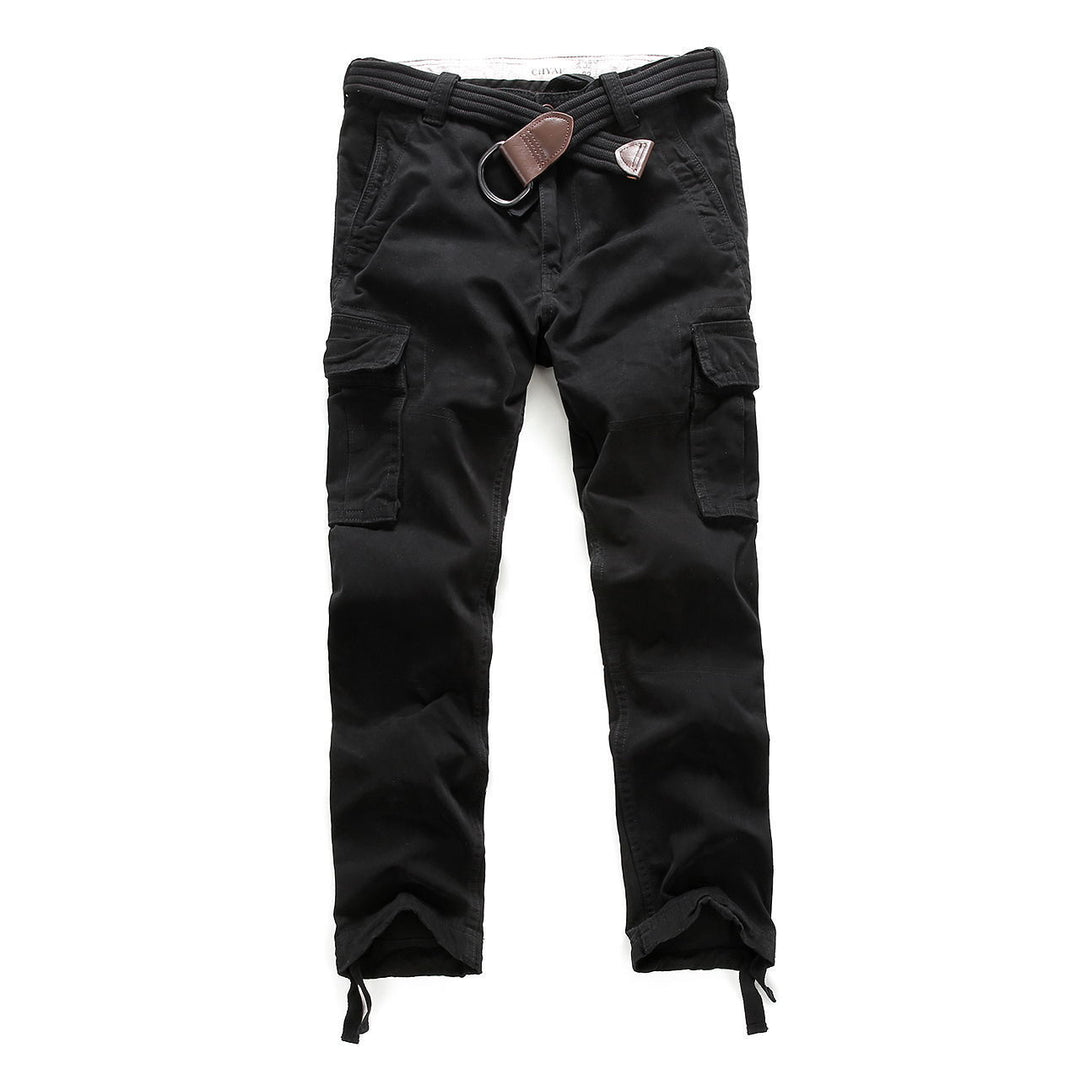 Men's cargo pants with multiple pockets, adjustable leg cuffs, and belt Mune Fashion