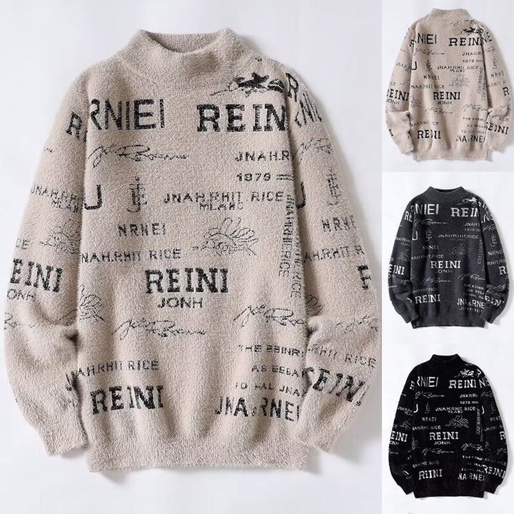 Women's Cozy Oversized Sweater with High Collar Mune Fashion