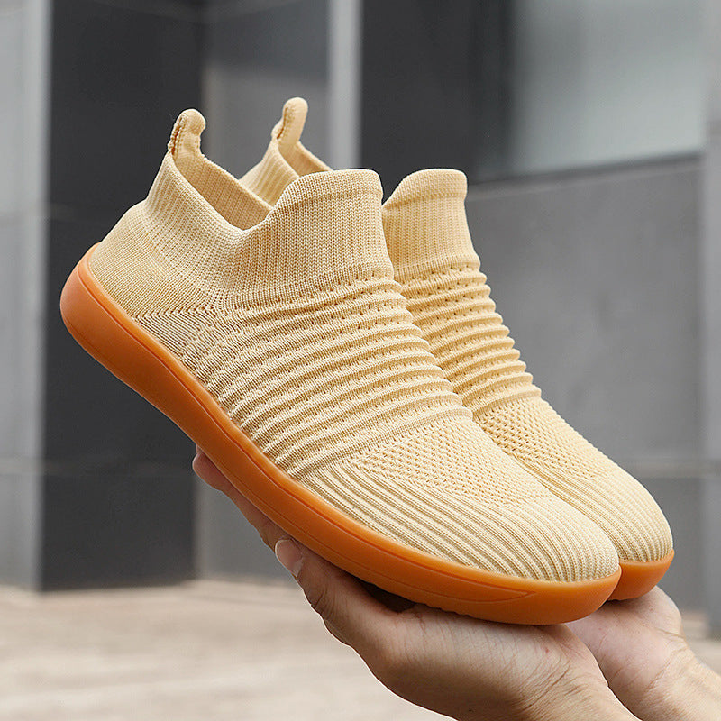 Unisex nan sock-like knitted sneakers with elastic shaft and non-slip rubber sole Mune Fashion