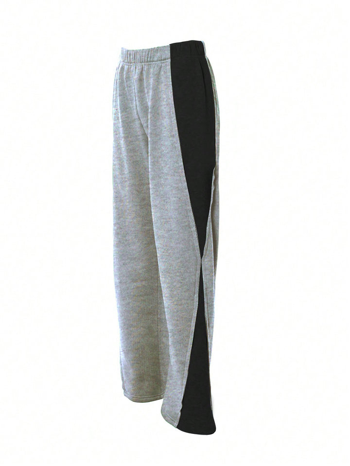 Women's Sporty Jogging Pants with Side Slit and Contrast Insert Mune Fashion