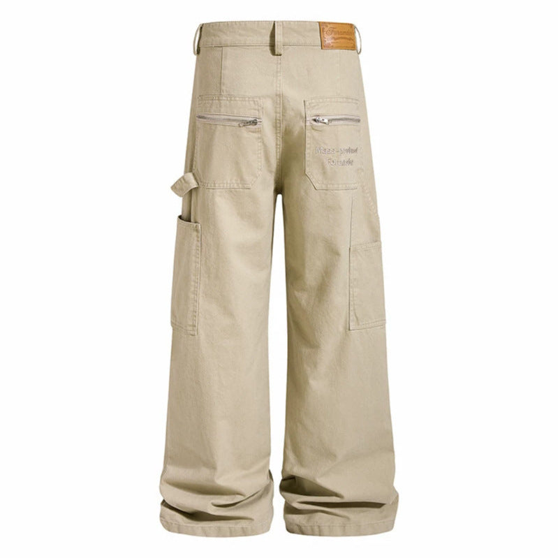 Women's Wide Cargo Palazzo Pants with Utility Pockets, High Waist and Casual Culotte Cut Mune Fashion