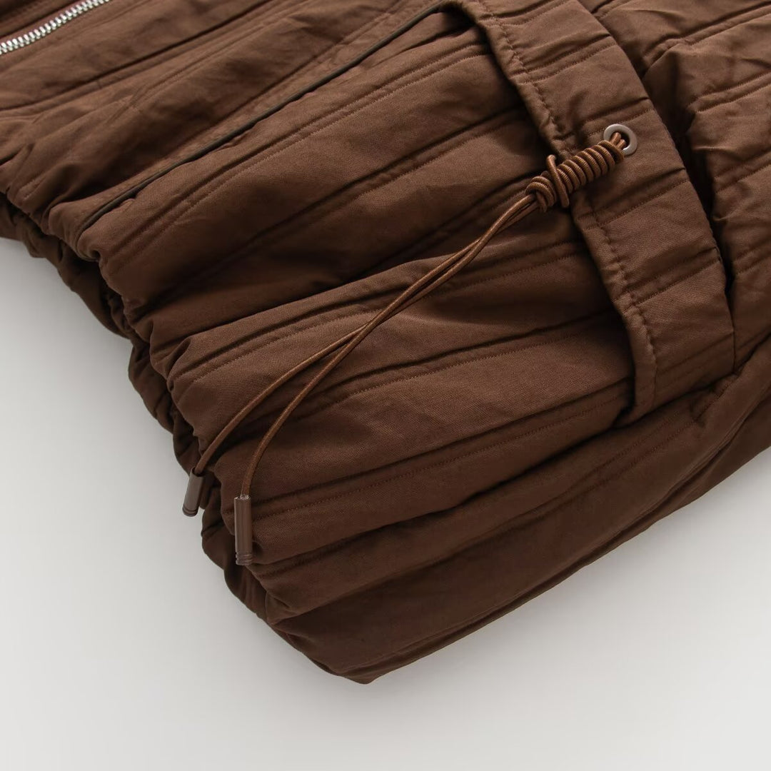 Women's padded jacket with hood, drawstring and loose fit Mune Fashion