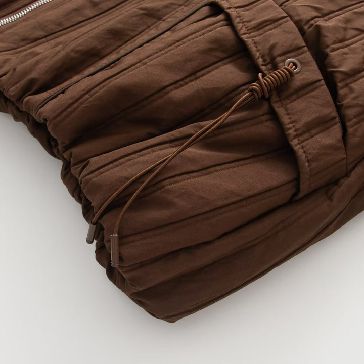 Women's padded jacket with hood, drawstring and loose fit Mune Fashion