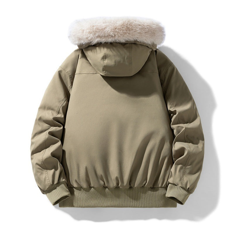 Men's short parka with padded lining, detachable hood, and patch pockets Mune Fashion