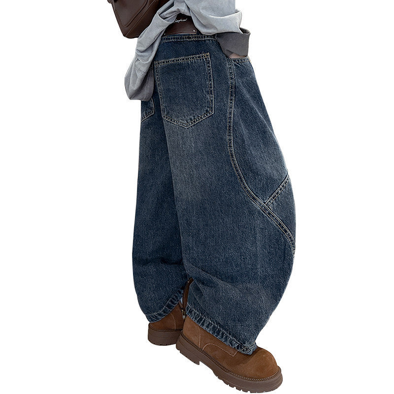 Women's wide denim pants with modern cut and unique pockets Mune Fashion