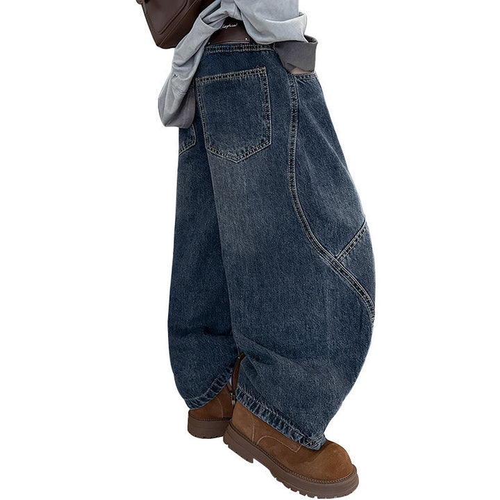 Women's wide denim pants with modern cut and unique pockets Mune Fashion