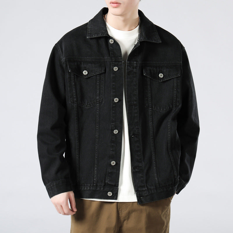 Men's Oversized Denim Jacket with Metal Button Placket and Chest Pockets Mune Fashion
