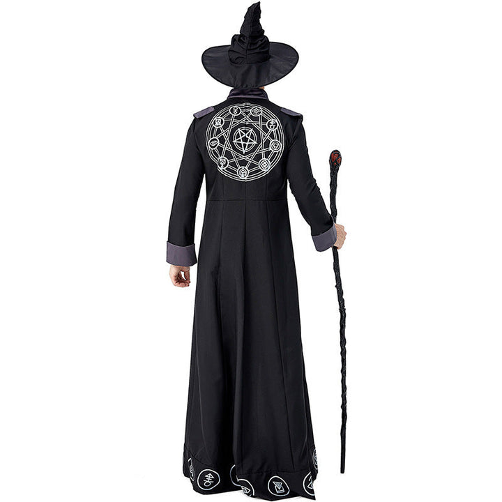 Men's magician costume with detailed symbols and elegant cape Mune Fashion