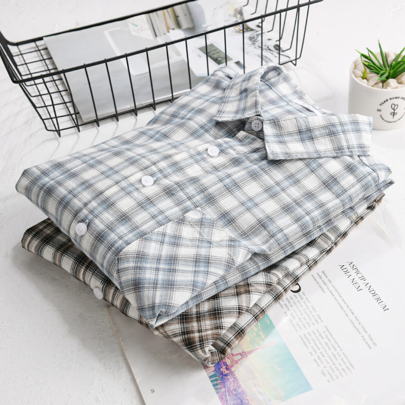 Men's Loose Check Layering Shirt made of lightweight cotton blend with diagonal patterned patch pocket Mune Fashion