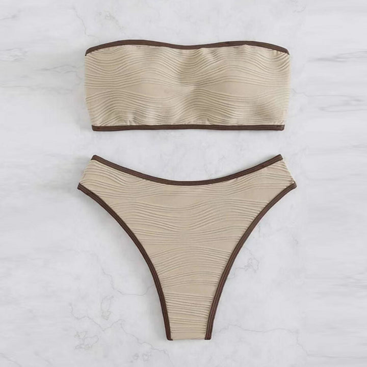 Women's Bandeau Bikini Set with Textured Design Mune Fashion