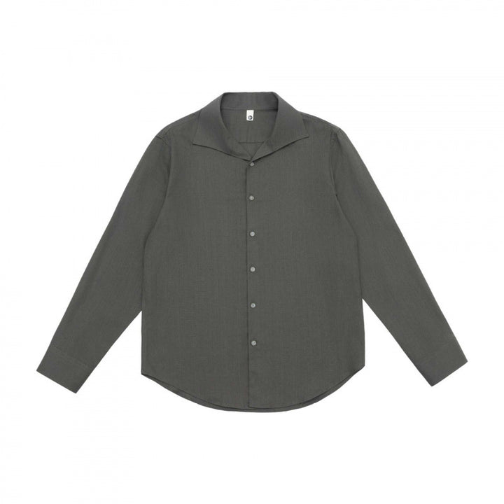 Men's Lightweight Long Sleeve Shirt with Open Lapel Collar and Boxy Cut Mune Fashion